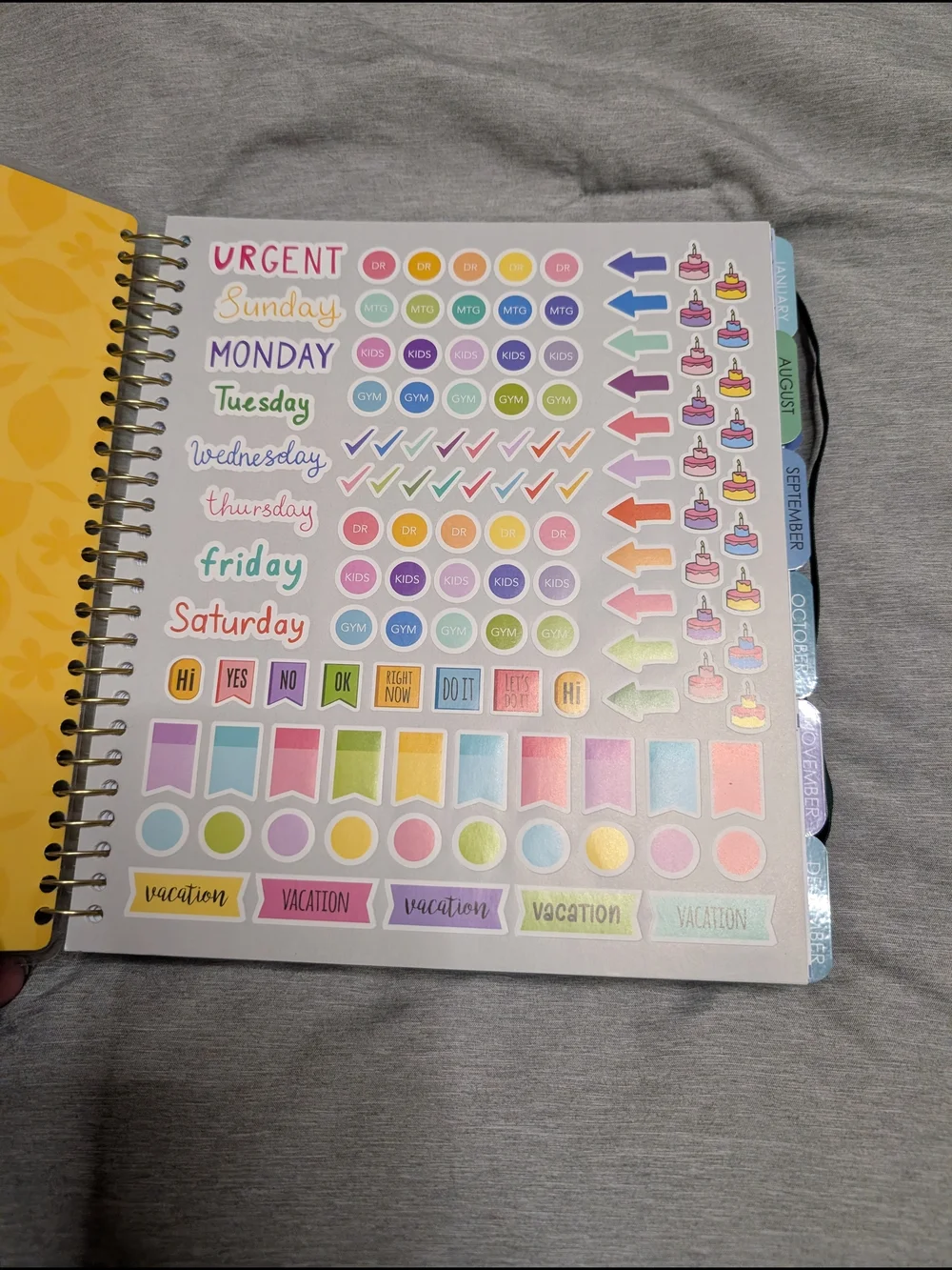 Floral Lemon 💜 Inspirational Spiral Planner